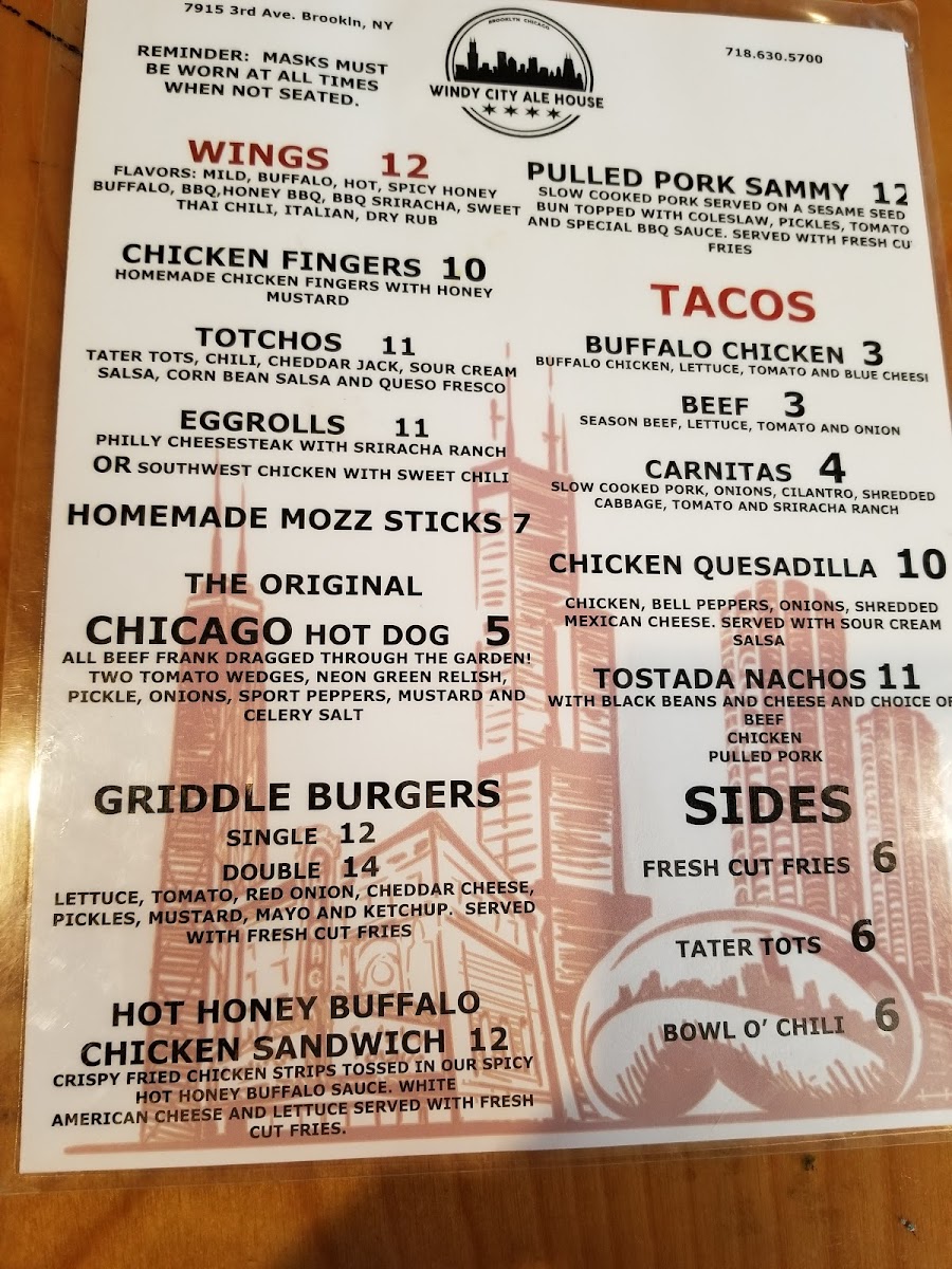 Windy City Ale House Menu-1
